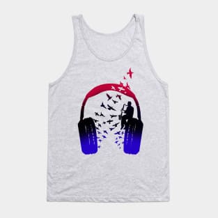 Headphone Music Bass clarinet Tank Top